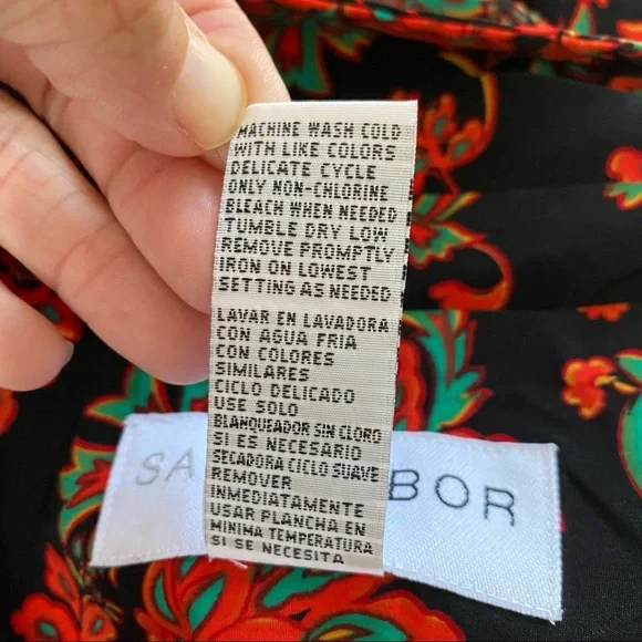 Sag Harbor 90’s Vintage Sleeveless Floral Wrap Front Dress - Picture 9 of 9